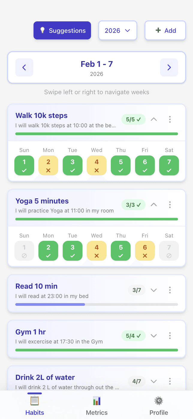 Atomic Habits Tracker app on iPhone 16 Pro Max